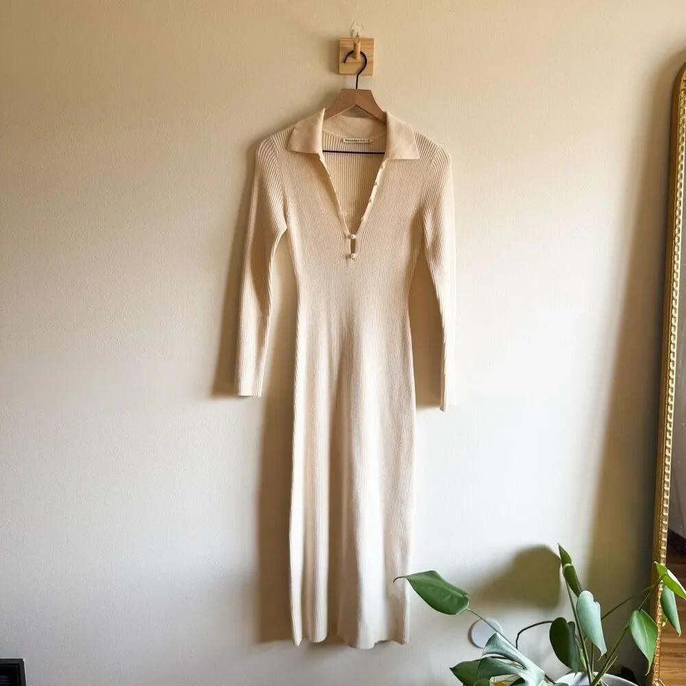 Abercrombie & Fitch Long Sleeve Collared Knit Dress Size XS
